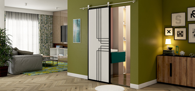 sliding bathroom door installation in Rialto